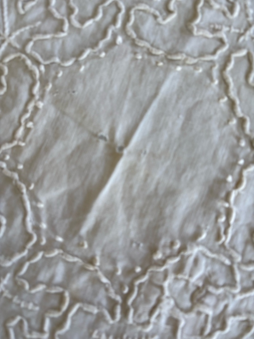 Vintage Embroidered Ivory Round Lace Doily - Classic Table Accent - Picture 3 of 5